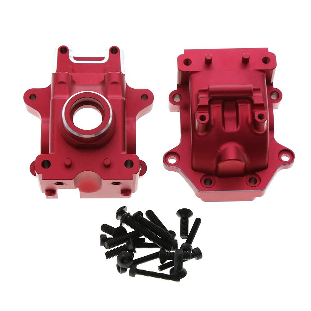 Alloy Front/Rear Bulkhead Diff Gearbox 9529 for 1/8 Traxxas Sledge 4WD Monster Truck 95076-4 Upgarde Parts (Red)