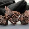 WZLHJRAR Dice Set d&d Metal Hollow Dice RPG Dice Polyhedron MTG for Dungeons & Dragons TTRPG Game Gift Warhammer Dice Set - Red Copper view 2