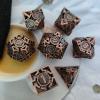 WZLHJRAR Dice Set d&d Metal Hollow Dice RPG Dice Polyhedron MTG for Dungeons & Dragons TTRPG Game Gift Warhammer Dice Set - Red Copper view 3