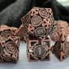 WZLHJRAR Dice Set d&d Metal Hollow Dice RPG Dice Polyhedron MTG for Dungeons & Dragons TTRPG Game Gift Warhammer Dice Set - Red Copper view 4