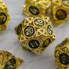 WZLHJRAR Dice Set d&d Metal Hollow Dice RPG Dice Polyhedron MTG for Dungeons & Dragons TTRPG Game Gift Warhammer Dice Set - Imitation Gold Black view 2