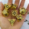 WZLHJRAR Dice Set d&d Metal Hollow Dice RPG Dice Polyhedron MTG for Dungeons & Dragons TTRPG Game Gift Warhammer Dice Set - Imitation Gold Black view 4