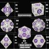 WZLHJRAR Dice Set d&d Metal Hollow Dice Polyhedron RPG Dice MTG for Dungeons & Dragons TTRPG Game Gift Warhammer Dice Set D20 D12 D10% D10 D8 D6 D4 - Silver and Purple view 3