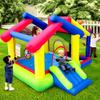 WELLFUNTIME Inflatable Bounce House with Slide, Jumping Castle with Blower and Ball Pool, Basketball Game, Dart Target Game view 4