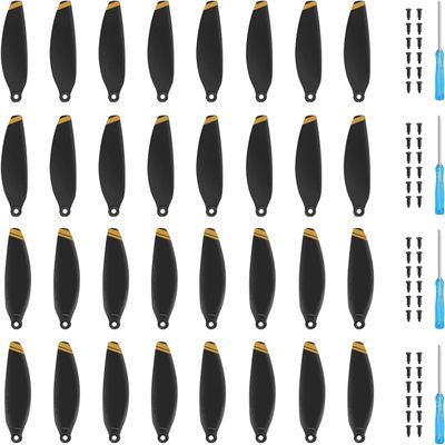 32Pcs Propellers for DJI Mini 4K/Mini 2 SE/Mini SE Replacement Prop Blades Low Noise Accessories for DJI Mini 2 Series Drone Accessories Exclusive Screws & Screwdrivers Gold Tips