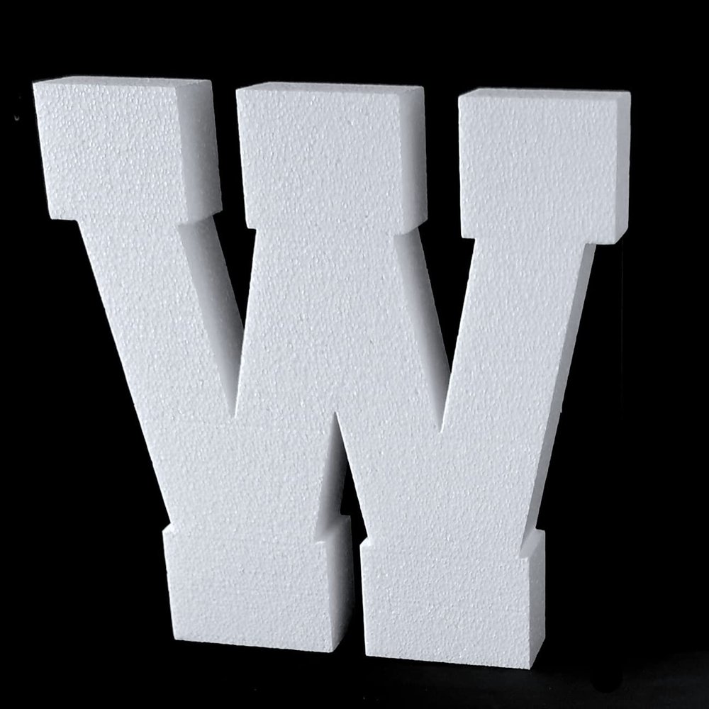 12"H Free Standing 2" Thick EPS Foam Letters Bottom Stable Wind Resistant for Party Signs and Games (Letter W)