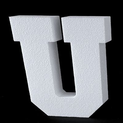 6'' H Free Standing 2'' Thick EPS Foam Letters Bottom Stable Wind Resistant for Party Signs and Games (Letter U)