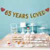 Betteryanzi Gold 65 Years Loved Banner,Pre-Strung,65th Birthday/Wedding Anniversary Party Decorations Supplies,Glitter Paper Garlands Backdrops,Letters Gold 65 Years Loved view 3