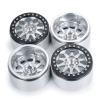 4pcs 2.2" Beadlock Wheel Rims Hubs, 1/10 RC Wheel Rims for Axial Wraith AX90018 90048 RC Car Upgrade Parts(Silver & Black) view 1