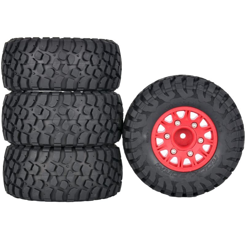 1/10 Short Card Remote Control Model car wear-Resistant Grip tire with Wheel hub Replaceable Adapter 12/14/17MM (red)