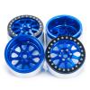 4pcs 2.2" Beadlock Wheel Rims Hubs, 1/10 RC Wheel Rims for Axial Wraith AX90018 90048 RC Car Upgrade Parts(Blue & Black) view 4