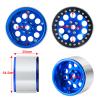 2.2inch Metal Beadlock Wheel Rims 4pcs 35mm Width Wheel Hubs for Axial Wraith 90048 90018 RR10 1: 10 RC Crawler Car(Blue & Black) view 2