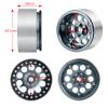 2.2inch Metal Beadlock Wheel Rims 4pcs 35mm Width Wheel Hubs for Axial Wraith 90048 90018 RR10 1: 10 RC Crawler Car(Silver & Black) view 2