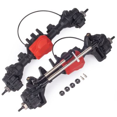 RC Axles Complete Nylon Front Rear Portal Axle with Differential Lock Kit for 1/10 RC Car Crawler TRX-4 Defender Bronco TRX4 Chassis DIY Upgrade Parts