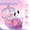 Gifts2U Girls Beauty Salon Set, 23 Pcs Kids Beauty Salon Toy Kit Pretend Hair Styling Set for Girls with Blow Dryer, Barber Costume Apron, Scissors and Stylist Accessories view 3