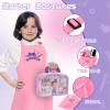 Gifts2U Girls Beauty Salon Set, 23 Pcs Kids Beauty Salon Toy Kit Pretend Hair Styling Set for Girls with Blow Dryer, Barber Costume Apron, Scissors and Stylist Accessories view 4