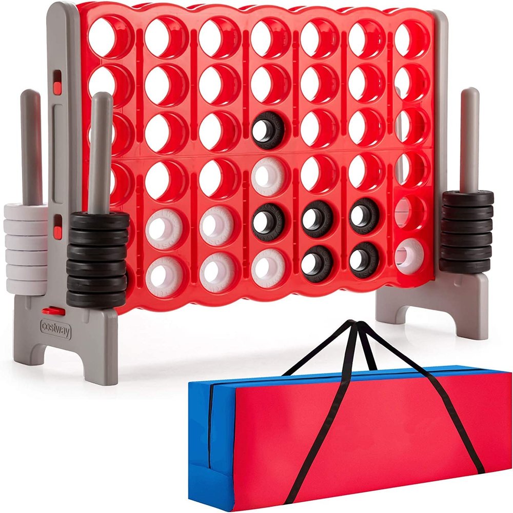 Costzon Giant 4-in-A-Row, Jumbo 4-to-Score Giant Games for Kids & Adults, Indoor Outdoor Party Family Connect Plastic Game, 4 Feet Wide by 3.5 Feet Tall with Carrying Bag
