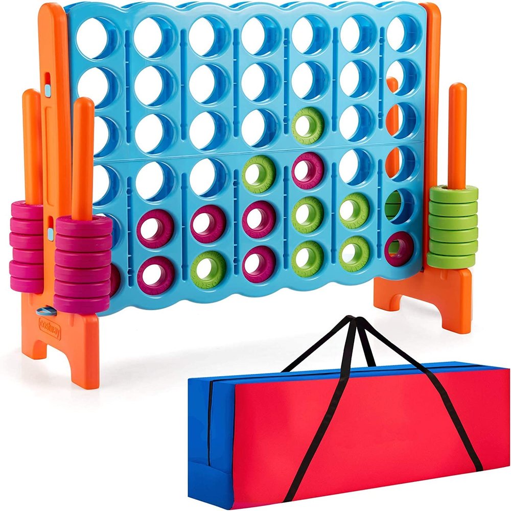 Costzon Giant 4-in-A-Row, Jumbo 4-to-Score Giant Games for Kids & Adults, Indoor Outdoor Party Family Connect Plastic Game, 4 Feet Wide by 3.5 Feet Tall with Carrying Bag