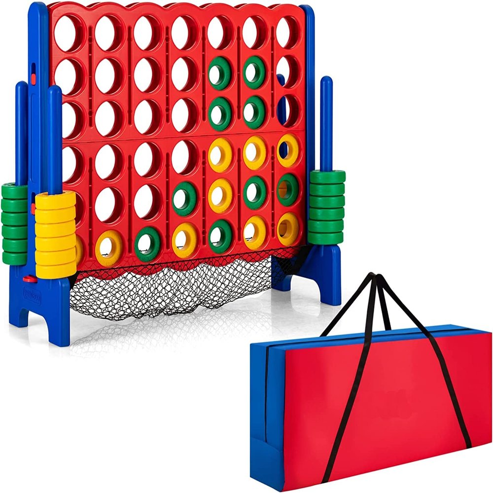 Costzon Giant 4-in-A-Row, Jumbo 4-to-Score Giant Games for Kids & Adults, Indoor Outdoor Party Family Connect Plastic Game, 4 Feet Wide by 3.5 Feet Tall w/42 Jumbo Rings & Quick-Release Slider