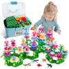 Valentines Toys Gifts for 2 3 4 5 6 Years Old Toddler Girls Boys, 156 PCS Insect Flower Garden Building Educational STEM Learning Pretend Play Gardening Set, Birthday Gifts for Preschool Kids Age 2+ view 1
