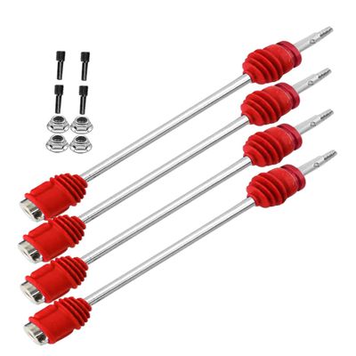 RCMYou Drive Shaft Axles Upgrades Part for 1/10 T-Maxx/Revo/E-Maxx(First Generation),Front Rear #45 Steel Driveshafts CVD Upgrades Parts Hop-up,Replace #5451R,4-Pack,Red (More Powerful)