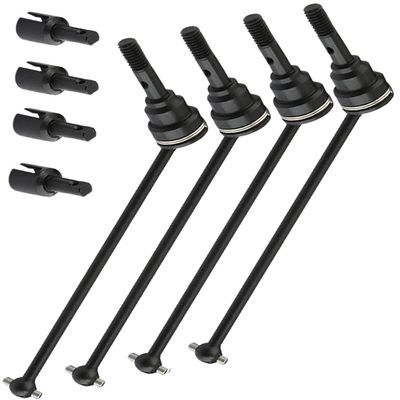 RCMYou Drive Shaft Axles Upgrades for 1/16 E-Revo/E-Revo VXL,Front Rear #45 Steel Driveshafts CVD Upgrades Parts Hop-up,Replace #7151X,4-Pack,Black (More Powerful)