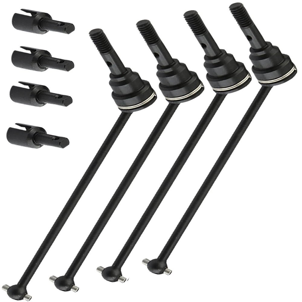 RCMYou Drive Shaft Axles Upgrades for 1/16 E-Revo/E-Revo VXL,Front Rear #45 Steel Driveshafts CVD Upgrades Parts Hop-up,Replace #7151X,4-Pack,Black (More Powerful)