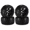 LAFEINA 150mm RC Pre-glued Tires and Wheels Set, 17mm Hex Tyres for 1:8 Monster Car Redcat Rovan HPI E-MAXX Savage Flux HSP Kyosho Hobao Arma Kraton (4 PCS) view 1