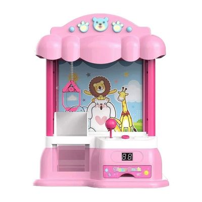 Beyori Mini Electric Claw Machine, Children Catch Doll Machine Toy Home Small Mini Clip Coin Candy Game Console Electronic ClawGiving Children The Best Gift (Color : Pink)