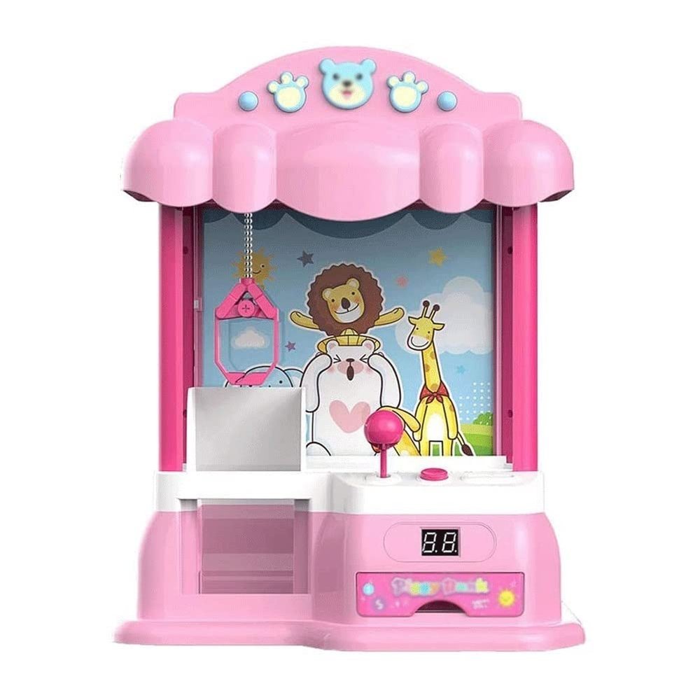 Beyori Mini Electric Claw Machine, Children Catch Doll Machine Toy Home Small Mini Clip Coin Candy Game Console Electronic ClawGiving Children The Best Gift (Color : Pink)