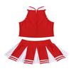 ACSUSS Kids High School Girls Cheerleading Costume Musical Uniform Dress Outfit Crop Tops with Skirts Set Red&White 14 Years view 4