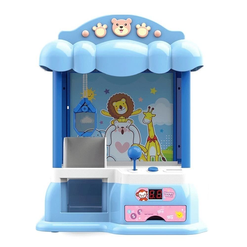 Beyori Claw Toy, Mini Claw Machine, Coin-Operated Children's Toy Clip Doll Machine Small Mini Home Grabbing Game for Kids Enjoy Unlimited Fun (Color : Blue)