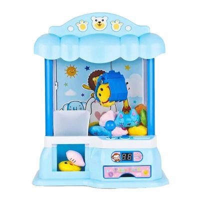 Beyori Mini Electric Claw Machine, Children Catch Doll Machine Toy Home Small Mini Clip Coin Candy Game Console Electronic ClawGiving Children The Best Gift (Color : Blue)