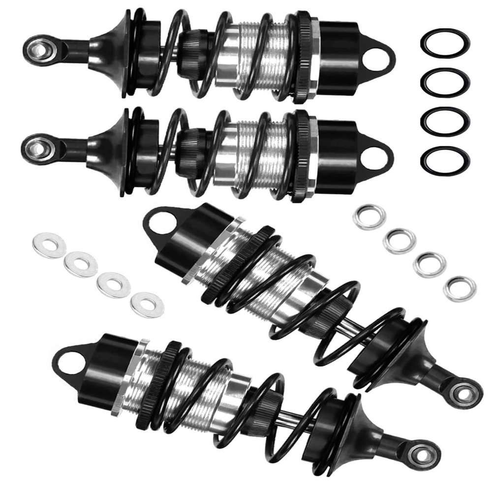 RCMYou Shock Absorber Upgrades for 1/7 Felony 6S BLX,Infraction 6S BLX,Limitless Roller Speed Bash,4Pcs Front Rear RC Shocks Damper Parts,Adjustable Hop Ups,Replace #ARA330627,Black