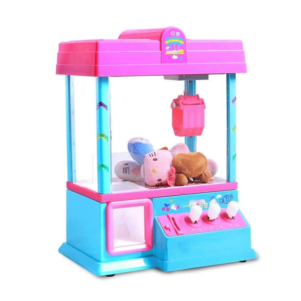 Beyori Mini Electronic Claw Machine, Coin-Operated Doll Candy Machine with Music and Light Parent-Child Interactive Toys for Kids Enjoy Unlimited Fun (Color : Pink)