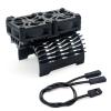 Xiangtat 56mm RC Motor Cooling Fans, Hobby Twin Fan with Metal Heatsink for 1/8 1/10 RC Car 3650 3660 540 550 (56mm Black for 55/56/58mm Motor) view 1