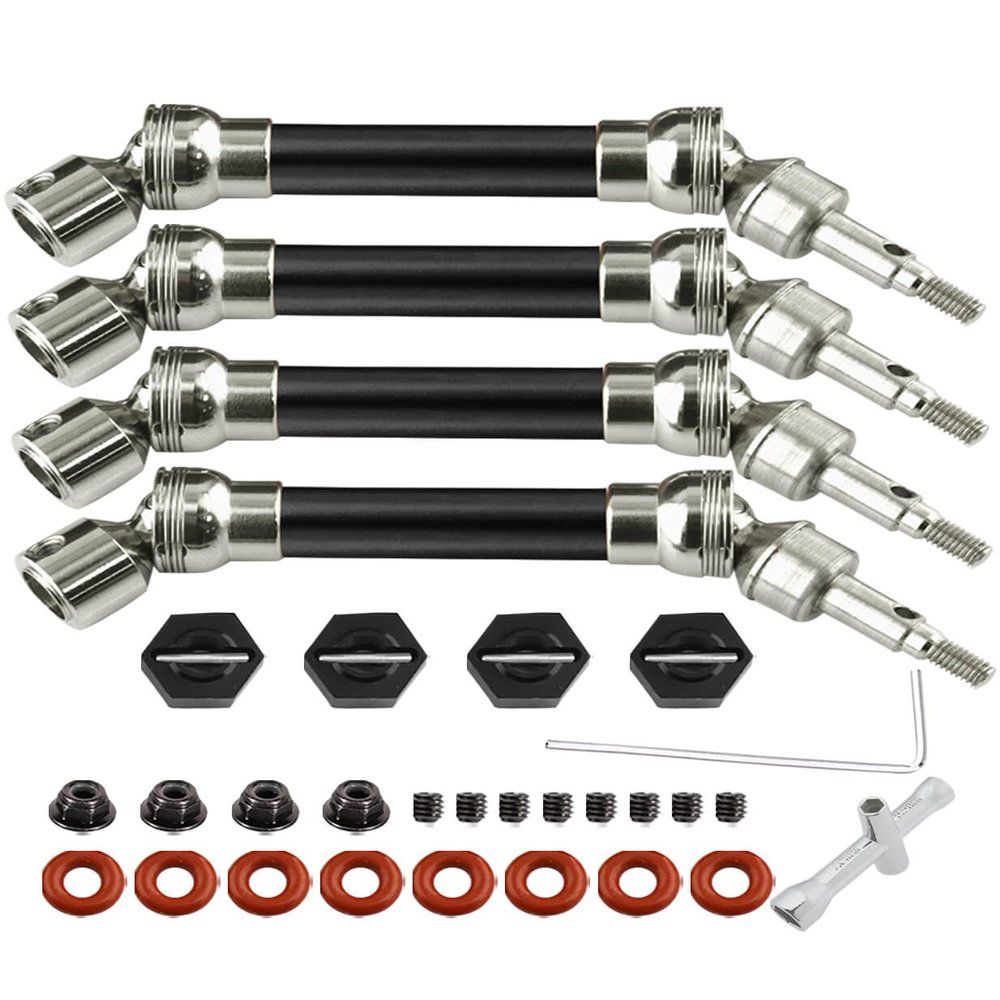 RCMYou Drive Shaft CVD Axles for 1/10 Senton Granite 3s Blx&Mega550,Vortek 3s Blx,4Pcs RC Upgrades Parts,Front Rear Driveshafts,Part #ARAC4041,Black (More Power)