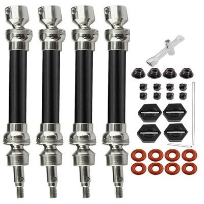 RCMYou Drive Shaft CVD Axles for 1/10 Big Rock V3 3S BLX 4x4 4WD,4Pcs RC Upgrades Parts,Front Rear Driveshafts for New Big Rock V3,RC Car Model #ARA4312V3,Black (More Power)