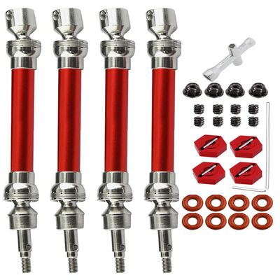 RCMYou Drive Shaft CVD Axles for 1/10 Big Rock V3 3S BLX 4x4 4WD,4Pcs RC Upgrades Parts,Front Rear Driveshafts for New Big Rock V3,RC Car Model #ARA4312V3,Red (More Power)