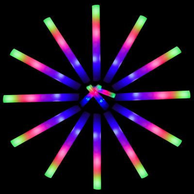 ColorHome Glow Sticks Bulk 150 Pcs - Light up Foam Sticks with 3 Modes Colorful Flashing Effect, Led Lights Glow in The Dark Party Supplies for Wedding Concert Raves Halloween Christmas