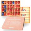 Movable Alphabet Montessori Wooden Letters - Moveable Alphabet With Box Mats - Lower Case for Writing, Reading, Spelling, and Language Learning Materials (Red and Blue) view 2
