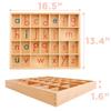 Movable Alphabet Montessori Wooden Letters - Moveable Alphabet With Box Mats - Lower Case for Writing, Reading, Spelling, and Language Learning Materials (Red and Blue) view 4