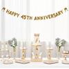 Betteryanzi Gold Glitter Banner for 45th Wedding Anniversary Party Decorations Supplies, Pre-Strung, Glitter Paper Garlands Backdrops,Letters Gold Happy 45TH Anniversary view 4