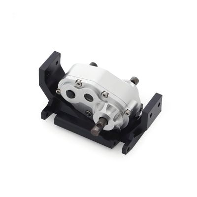 Metal D90 Single Speed Transmission Gearbox with Clockable Motor for 1/10 RC Crawler RC4WD Gelande II FJ40 G2 D110 DefenderTF2 (Transfer Case with Skid Plate)