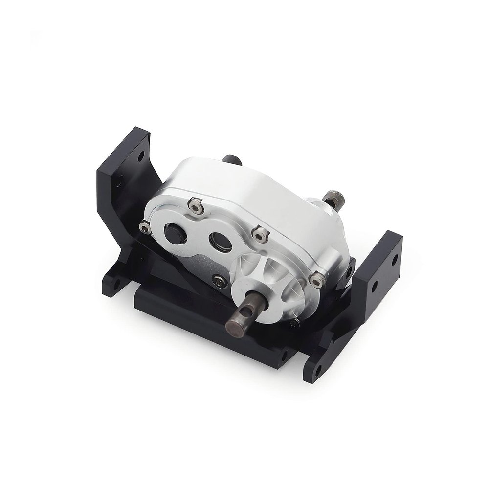Metal D90 Single Speed Transmission Gearbox with Clockable Motor for 1/10 RC Crawler RC4WD Gelande II FJ40 G2 D110 DefenderTF2 (Transfer Case with Skid Plate)