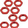 Aluminum RC Wheel Nuts 17mm Thread 1.0mm for RC ARRMA HSP AXIAL FS HIMOTO Redcat Upgraded Hop-Up Parts 8pcs/Set (Red) view 1