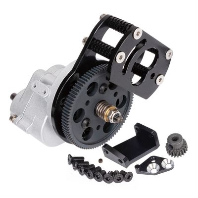 Metal D90 Single Speed Transmission Gearbox with Clockable Motor for 1/10 RC Crawler RC4WD Gelande II FJ40 G2 D110 DefenderTF2 (Single Speed Transmission)