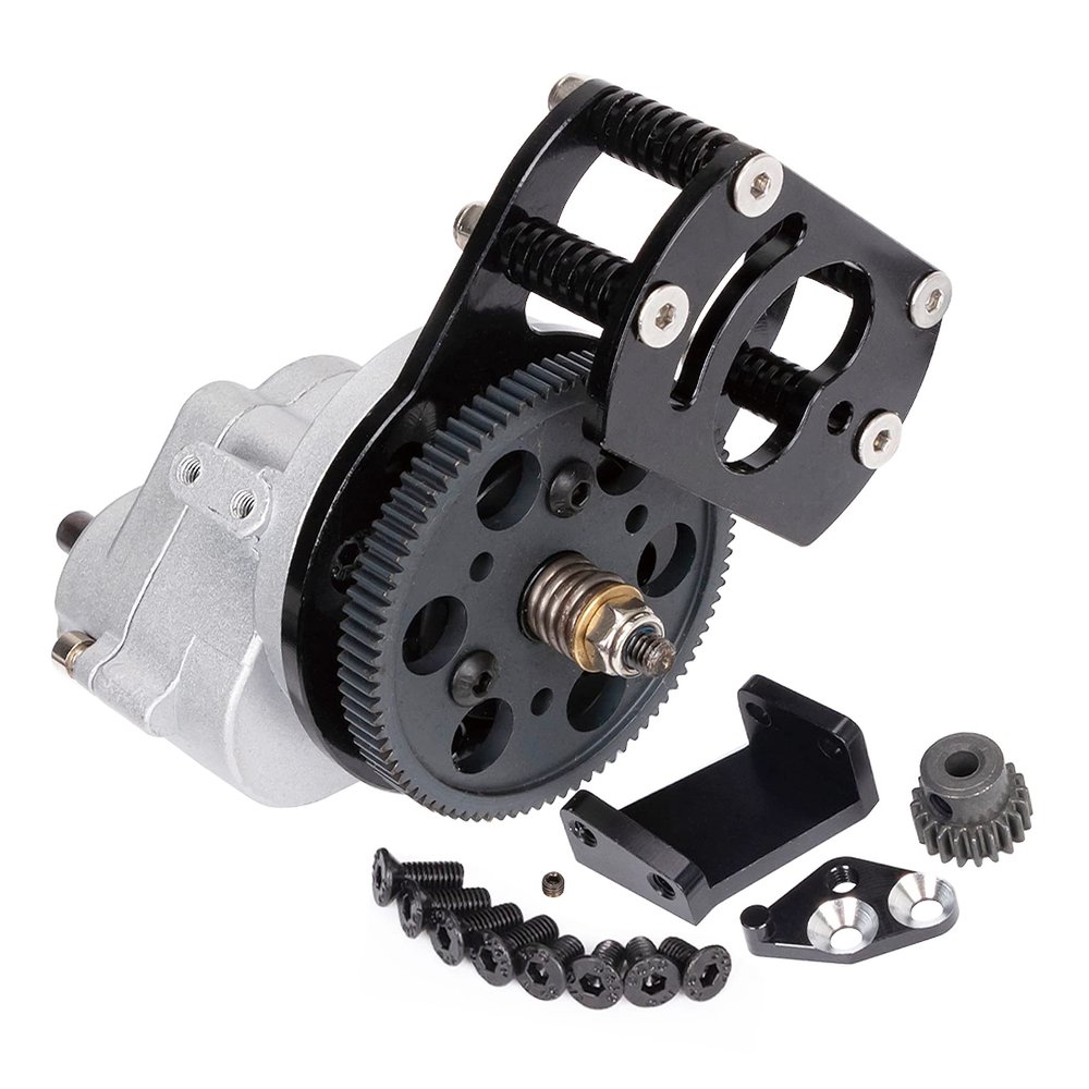 Metal D90 Single Speed Transmission Gearbox with Clockable Motor for 1/10 RC Crawler RC4WD Gelande II FJ40 G2 D110 DefenderTF2 (Single Speed Transmission)