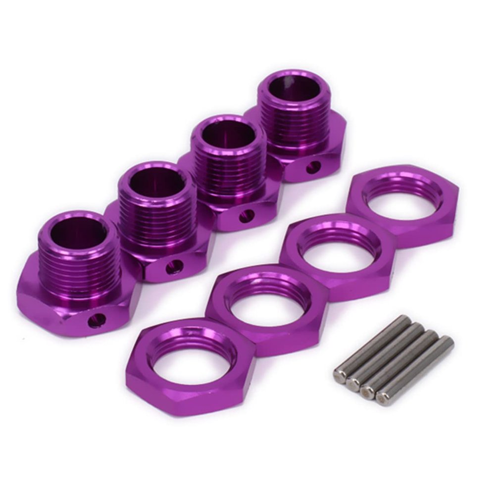 Aluminum 17mm Hex Wheel Nuts Adapter for Arrma 6s BLX Infraction Limitless Mojave Typhon hopups Upgrade Parts 4 pcs/Set(Purple)