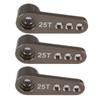 Aluminum 25T Steering Servo Horn Arm,RC Steering Servo Arm Horn for RC 1:8 1:10 Model Car/Boat Futaba HSP HPI Wltoys Himoto Redcat Axial 3 pcs/Set (Titanium) view 2